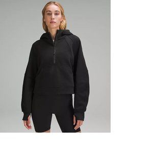 Lululemon Black Oversized Crop Scuba half zip hoodie- size M/L